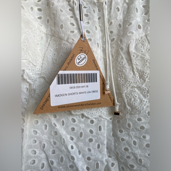 Runaway The Label Eyelet Embroidered IMOGEN SHORTS Ruffle White size S NWT - Picture 15 of 16